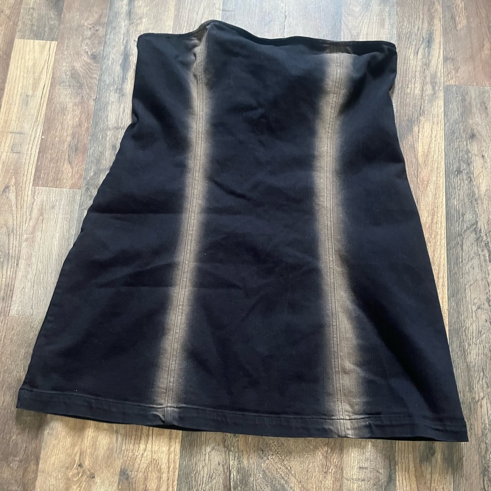 Princess Polly Black Denim Tube Dress Size 16